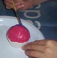 painting plaster cupcake molds or faux cupcakes