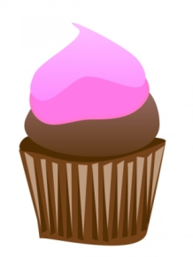 Chocolate Cupcake with Pink Frosting Free Clip Art