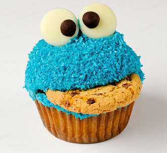 Cookie Monster Coloring Pages on Cookie Monster Cupcakes
