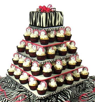Decorated Eco-Cupcake Stand in Zebra Theme
