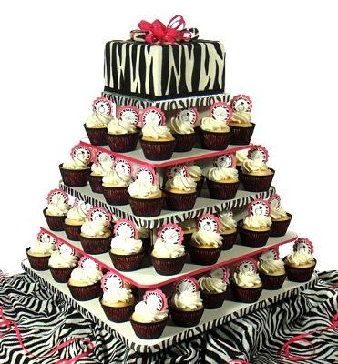 Decorated EcoCupcake Stand in Zebra Theme