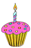 Pink Birthday cupcake Clip Art