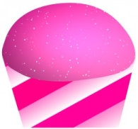  Pink Striped Cupcake Free Clip Art