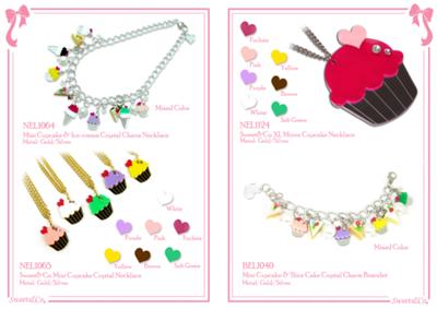 cupcake, time, bracelet, necklace, swarovski, handmade, acrylic, fashion accessory